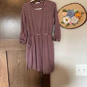 Girls Crown of Hearts Stripe Comfy Dress Size S